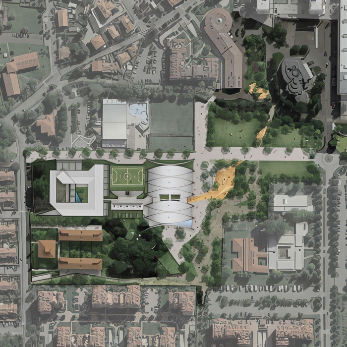 Segrate  Progetto di sistemazione urbana e complesso scolastico